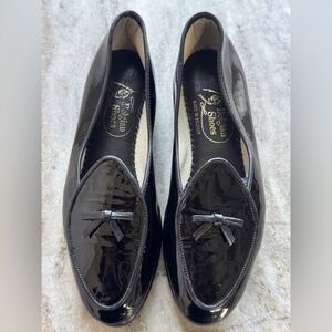 Belgian Shoes Midinette Slipper Patent Leather Black Loafer 4.5 Flat $750 Shiny